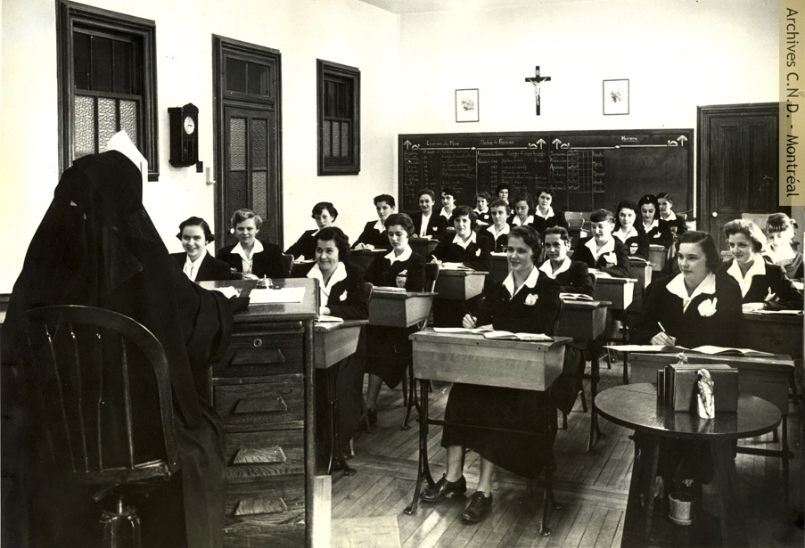 Students in the French class at Villa Maria boarding school