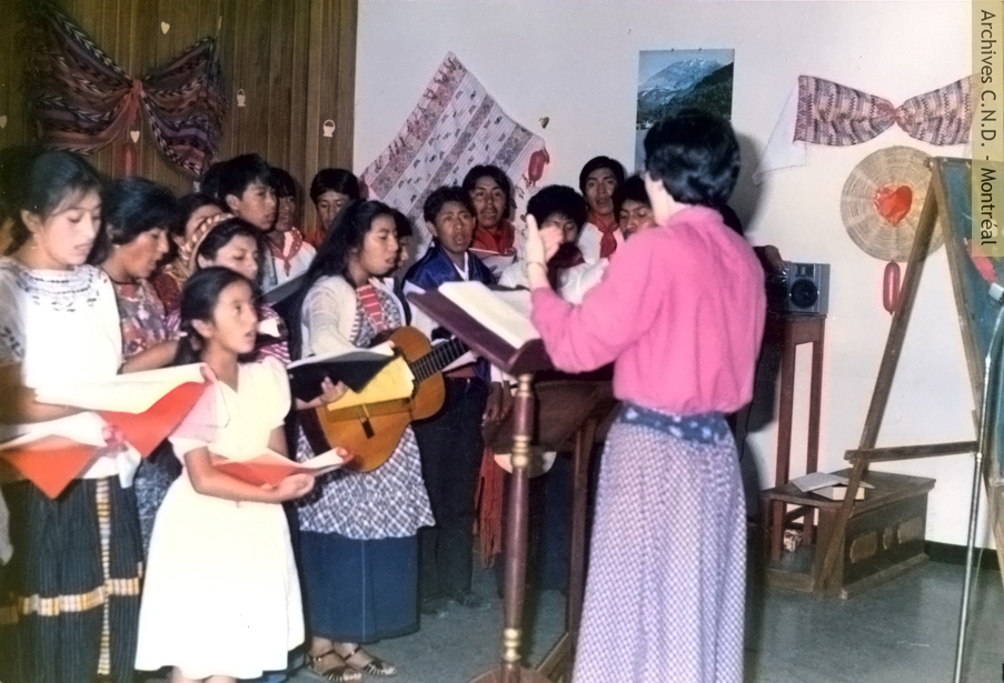 Sister Mary Corbett leading the choir