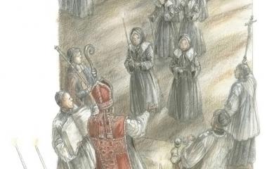 Profesión de votos temporales de dos hermanas de la Congrégation de Notre-Dame