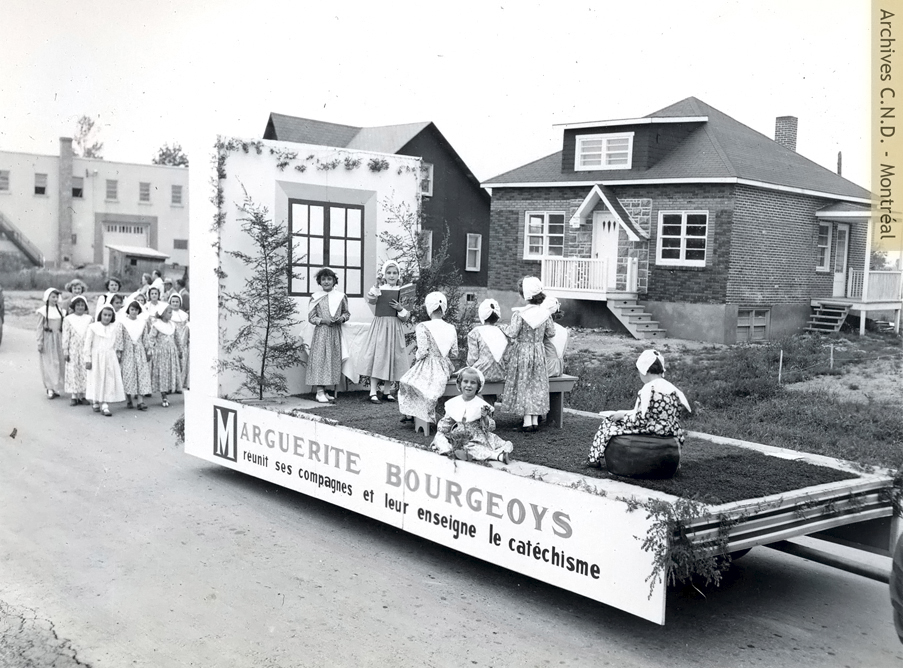 A float in a parade in celebration of the 100th Anniversary of the convent