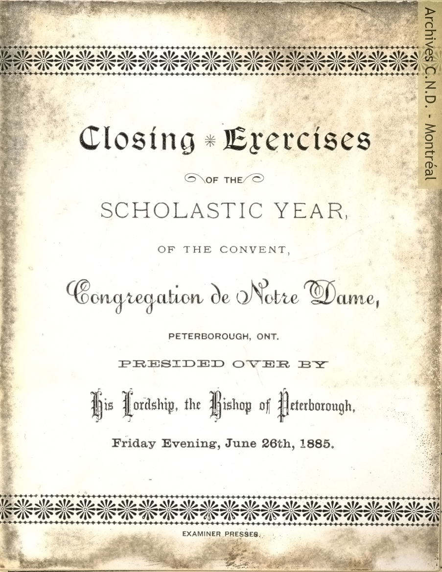 Programa de la ceremonia de entrega de diplomas del Convento