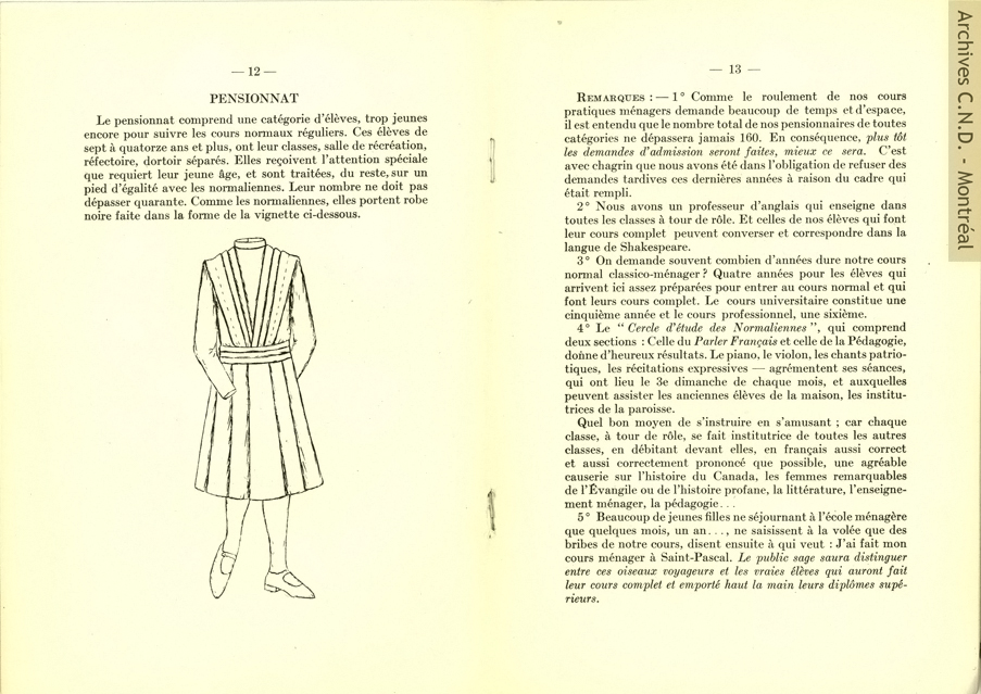 Pages from the École normale classico-ménagère brochure