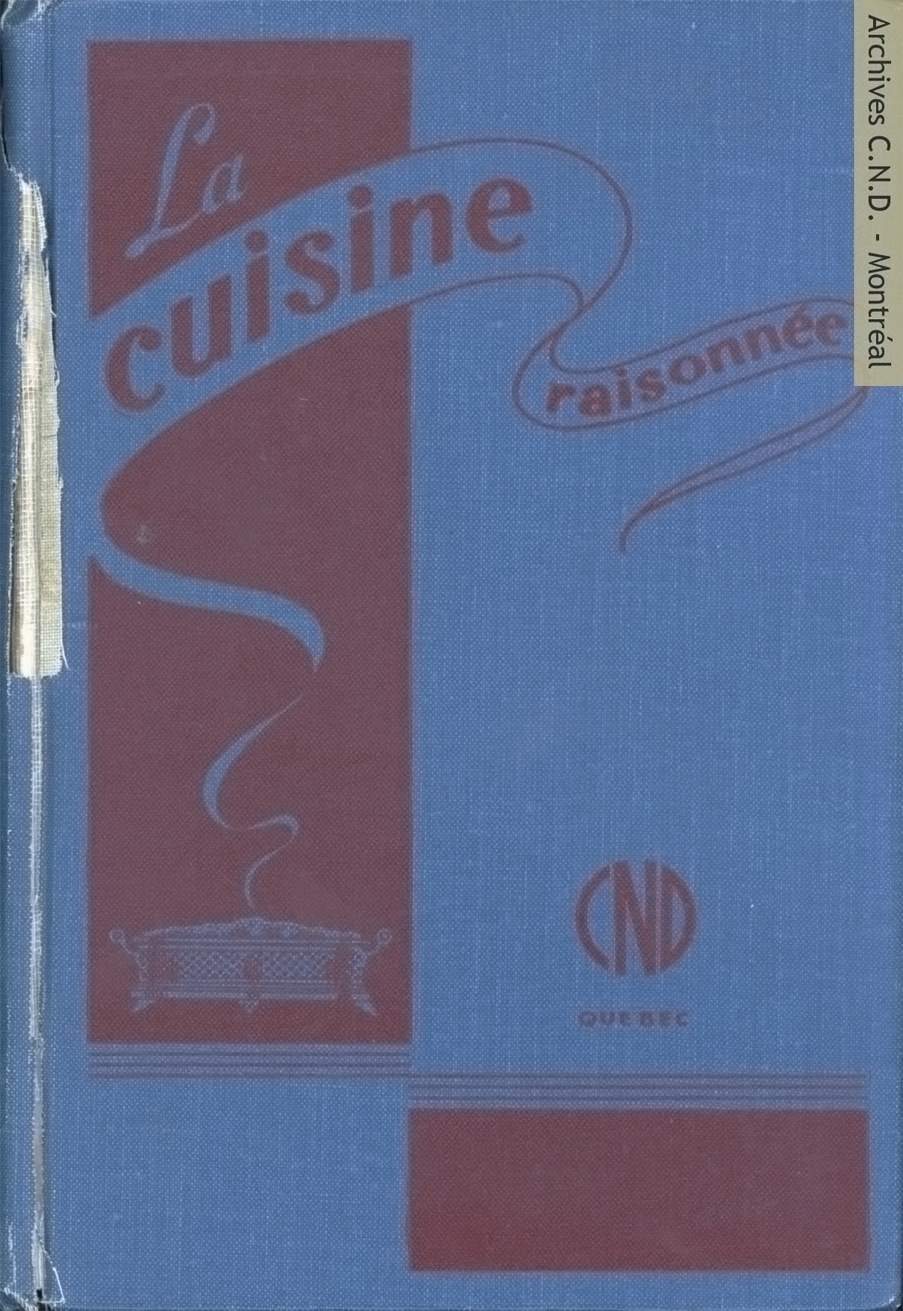 Cover page - La cuisine raisonnée (料理の芸術、調理法)