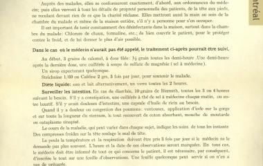 Directives pour les sœurs qui vont soigner les malades à domicile durant l'épidémie de grippe espagnole