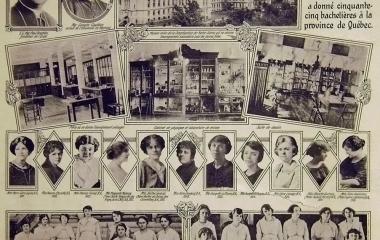 Commemorative photographs of the students of École denseignement secondaire pour jeunes filles