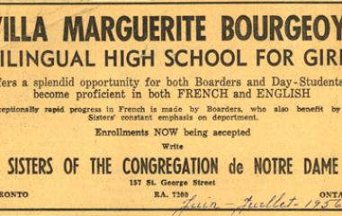 Advertising for Villa Marguerite-Bourgeoys