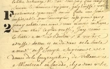 Carta y memoria de la Señora Le Nobletz, viuda del Encargado de negocios de la Congregación en Francia
