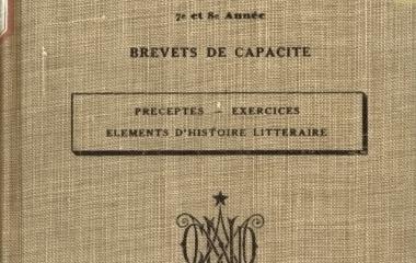 Cover page - Cours de littérature -7e et 8e année - Brevet de capacité (文学、7年生～8年生の能力検定講座）