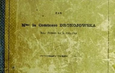 Page couverture et page tirée de «De la politesse au pensionnat» par Mme la comtesse Drohojowska